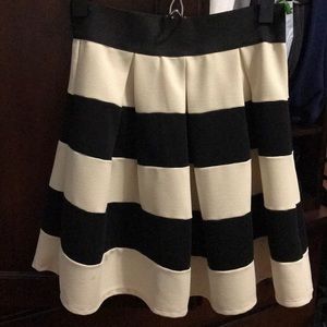 Black and Cream A-Line Skirt